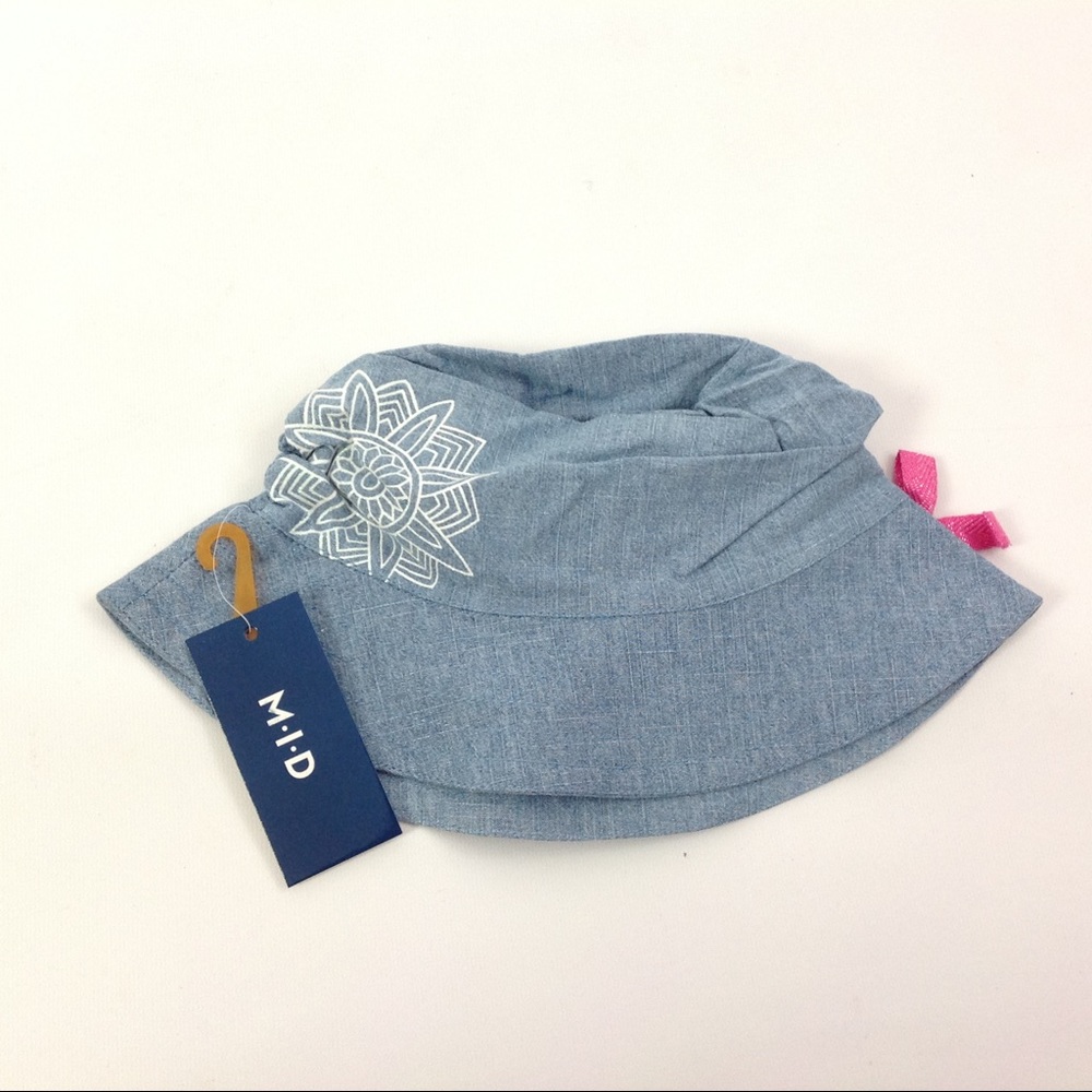 M.I.D Girls Bucket Chambray Hat Size 4/7y Blue